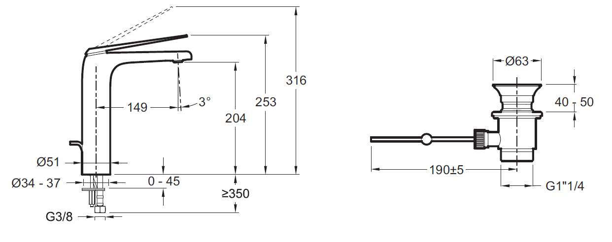 Смеситель Jacob Delafon Avid E97347-ND-CP для раковины - 1
