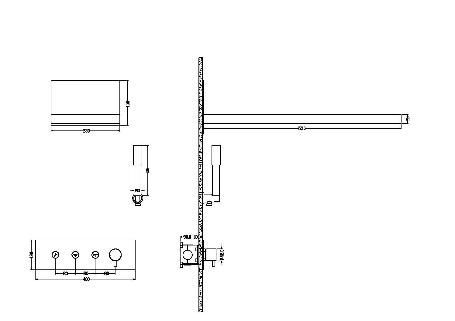 Душевой комплект Boheme Fusion золото матовый 130-MG - 1