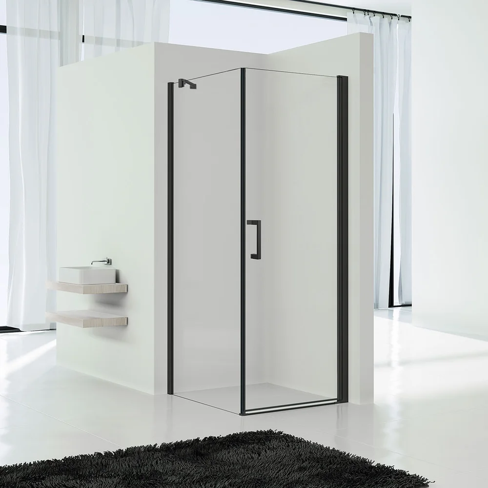 Душевая дверь Vincea Orta 90 черная стекло прозрачное VDP-1O900CLB - 1