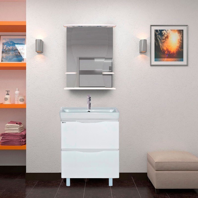 Тумба с раковиной Misty Венера 70 белая - 1