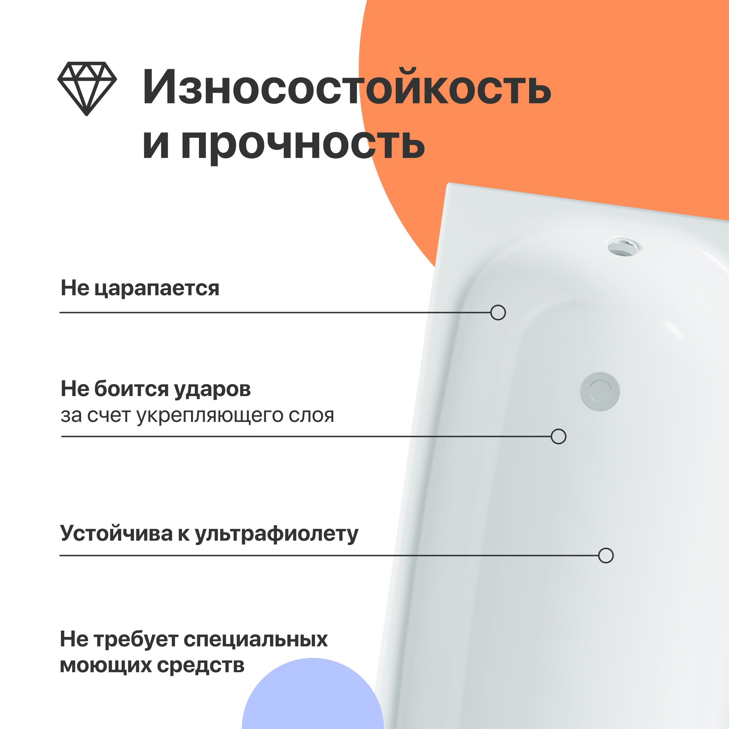 Акриловая ванна DIWO Анапа 150x70 с каркасом 567502 - 2