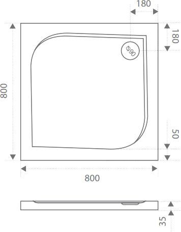 Поддон для душа Good Door Квадро 80x80 ЛП00007 - 1