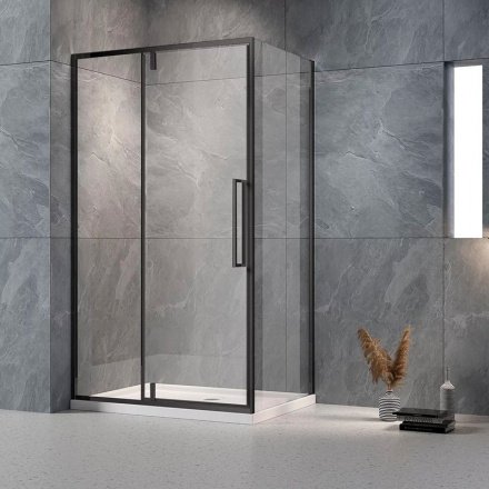 Душевой уголок Veconi Rovigo RV-034B 100х100 профиль черный  RV034B-100100-01-C7 - 0