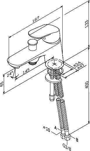 Смеситель для ванны Am.pm Like хром  F8010232 - 3