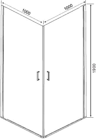 Душевой уголок Orange E04 100TCR 100х100, профиль хром E04-100TCR - 3