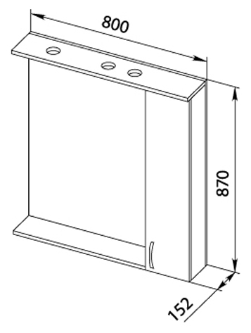Зеркало-шкаф Aquanet Донна 80 беленый дуб 00169039 - 7