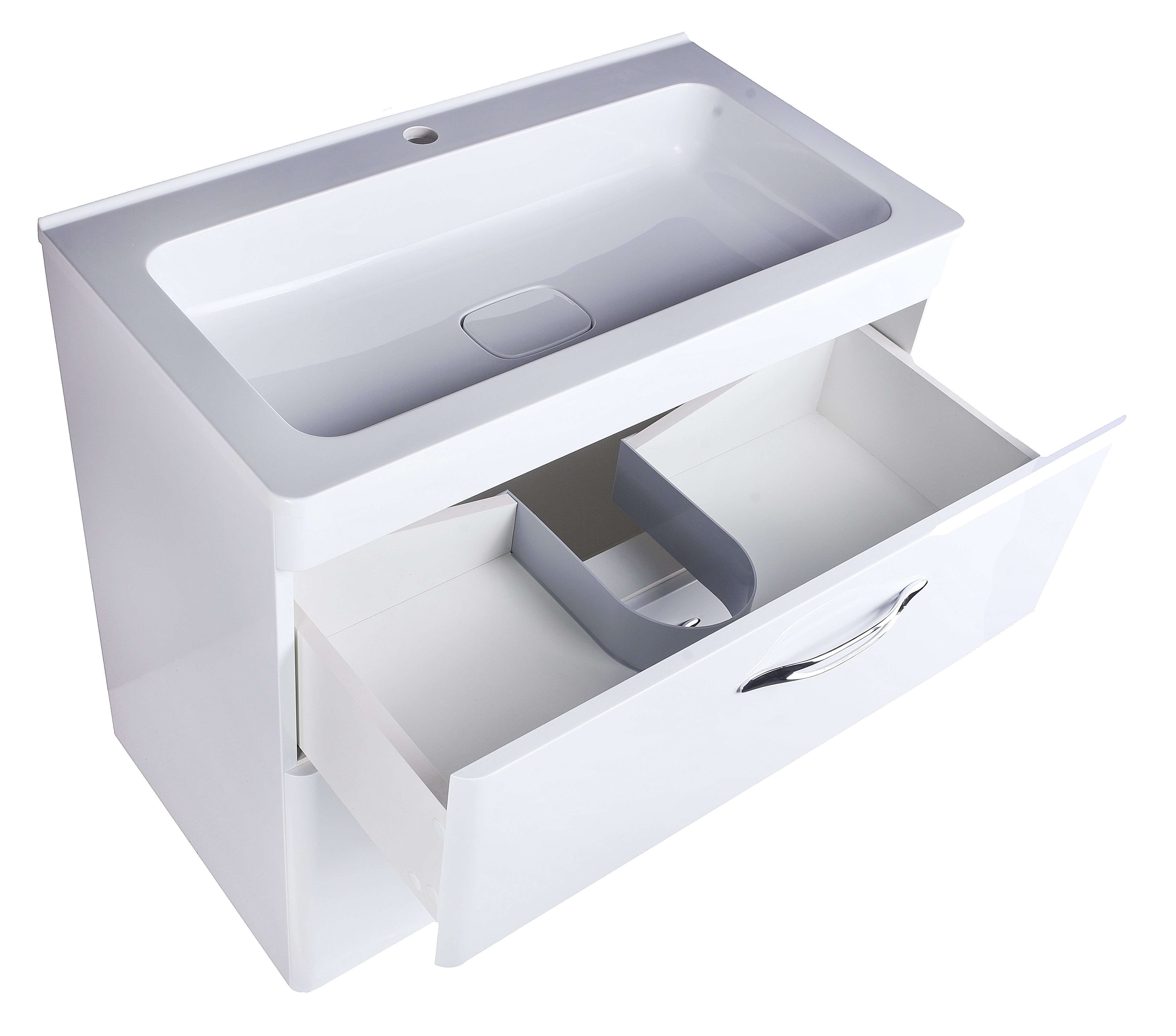 Тумба напольная Каре 80 (2 ящ.) Люкс белая, PLUS СС-00002267 - 4