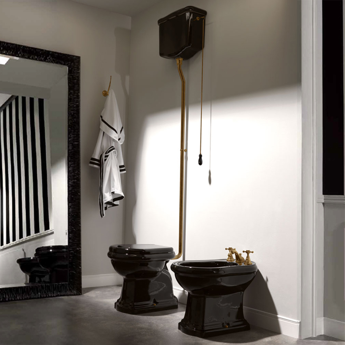 KERASAN Труба для высокого бачка, состоит из 3-х частей, цвет бронза 757393 - 0