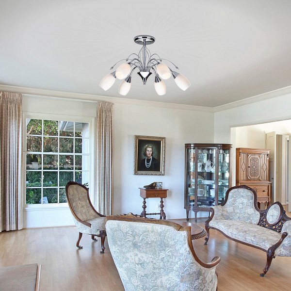 Люстра на штанге Eurosvet Ginevra 22080/6 хром - 1