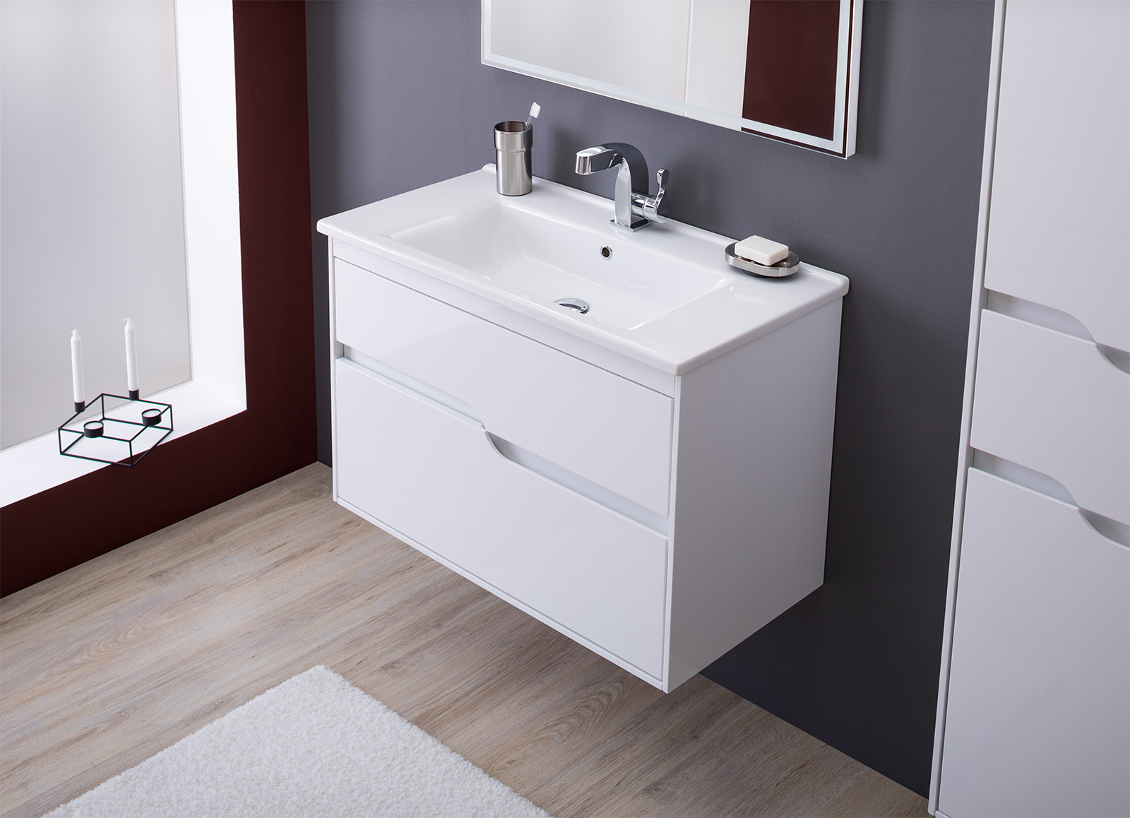 Тумба с раковиной Aquanet Модена 85 196965 - 2