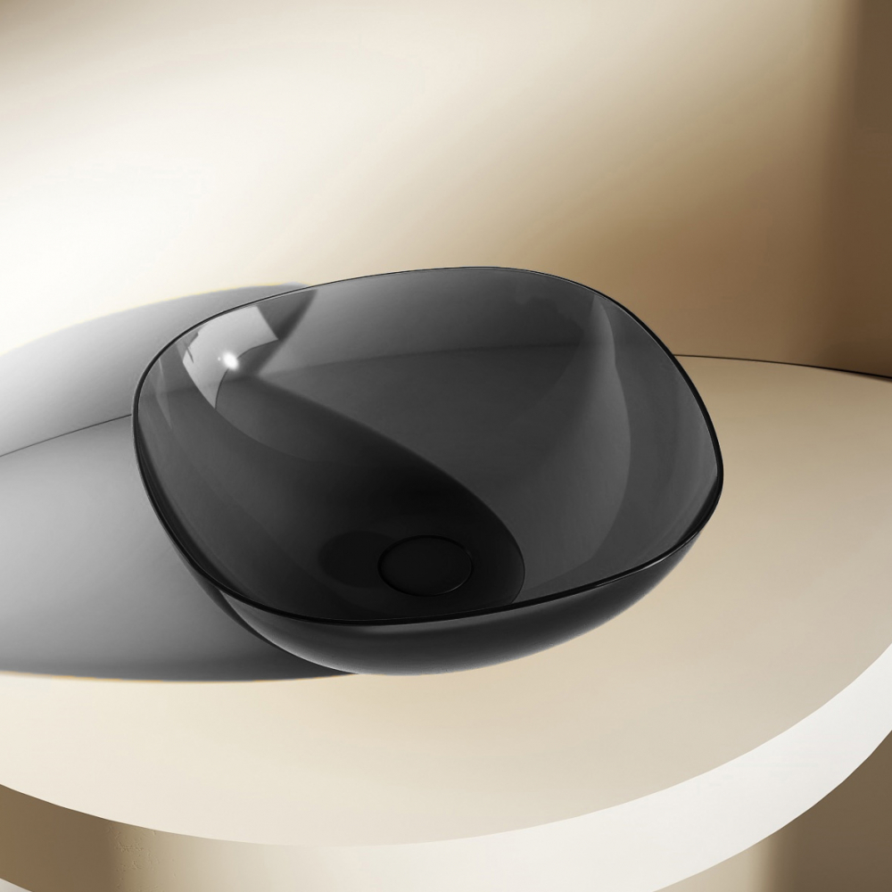 Раковина накладная ABBER Kristall 45 черный  AT2806Onyx - 0