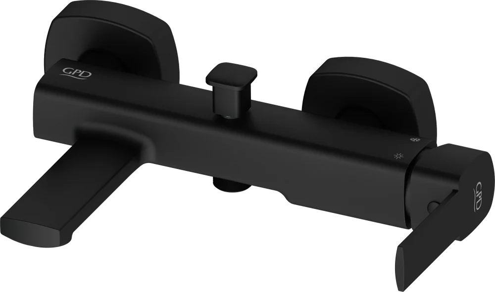 Смеситель для ванны с душем GPD Pedra черный матовый MBB160-S - 0