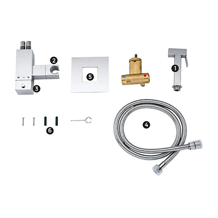 Термостатический смеситель с гигиеническим душем Gappo G7207-40 - 6