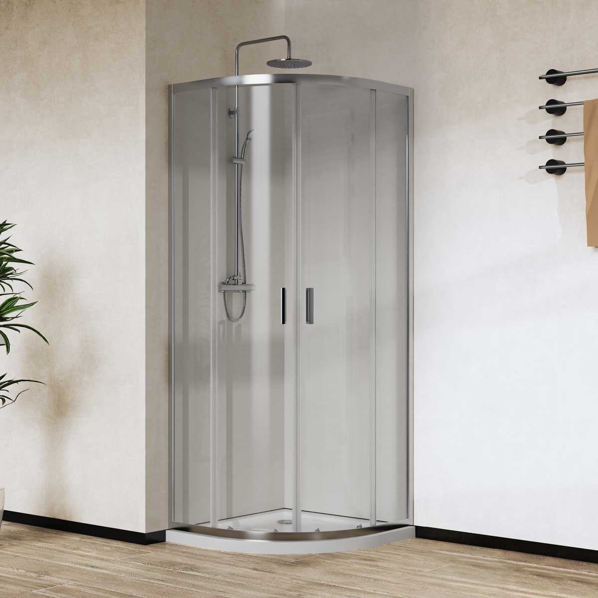 Душевой уголок Vincea City 80х80 профиль хром стекло прозрачное VSQ-5CT800CL - 0