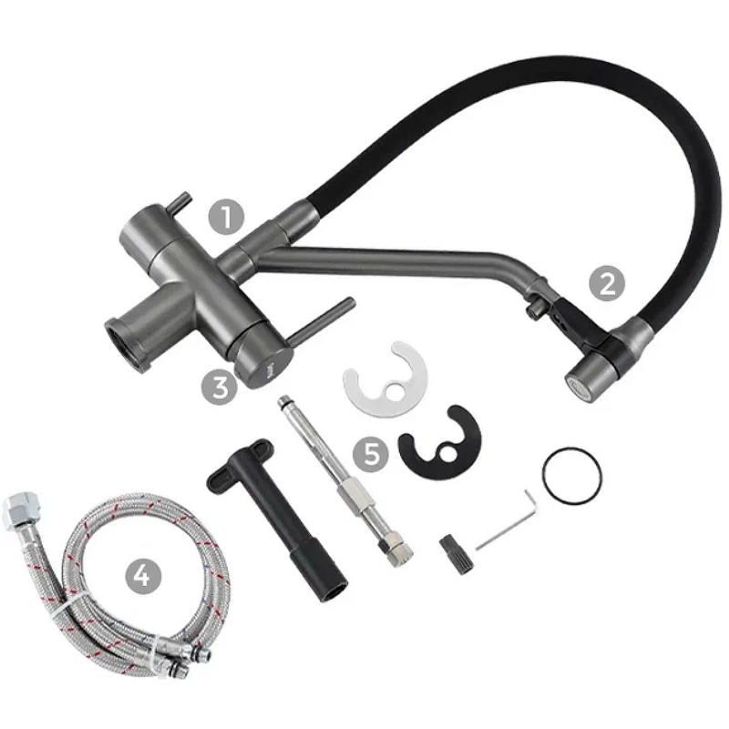 Смеситель для кухни Gappo с черный изливом G4398-89 - 1