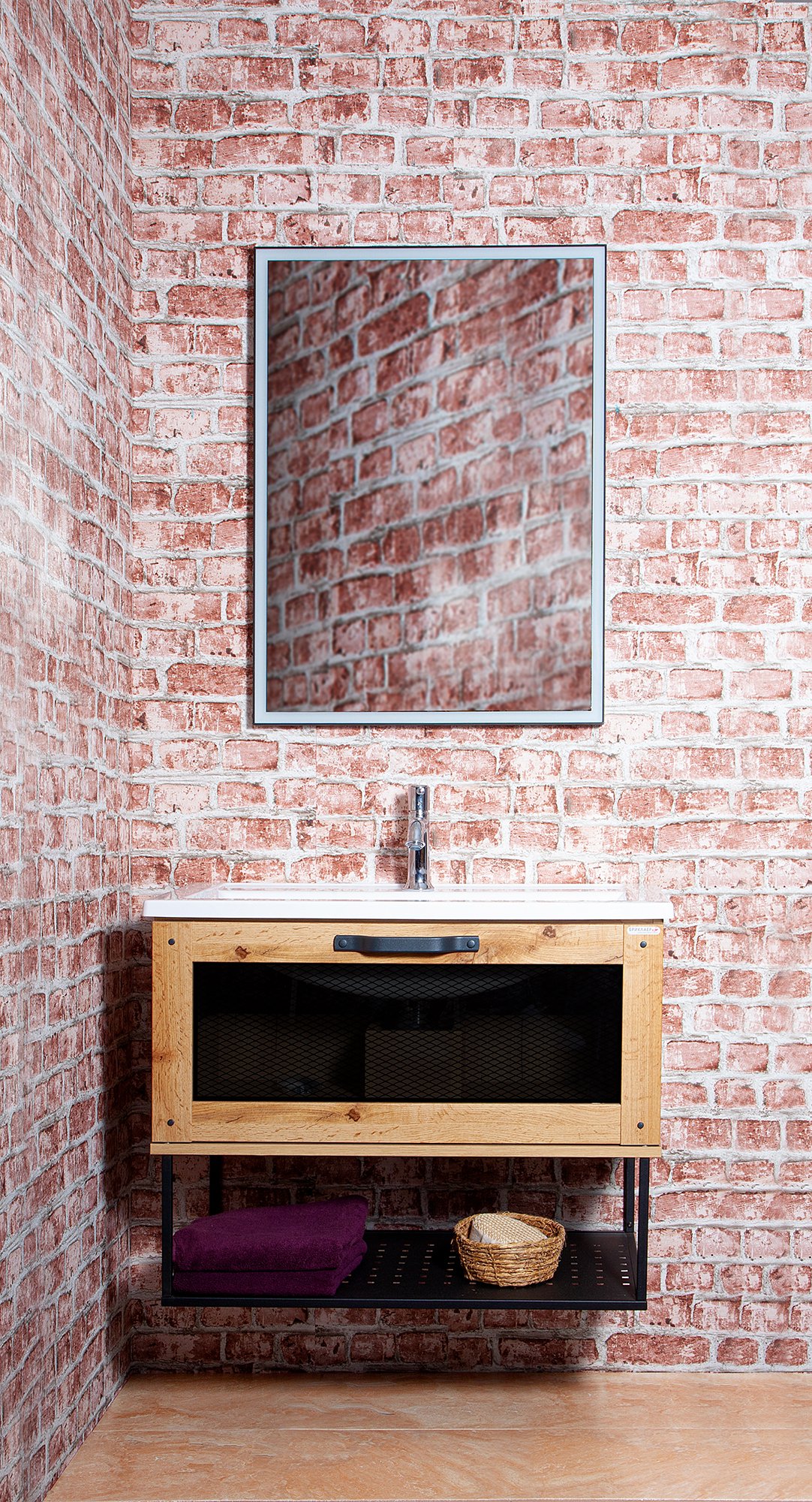 Зеркало Бриклаер Лофт 60 с подсветкойсенсор на зеркале бесконтактный 4627125415623 - 1