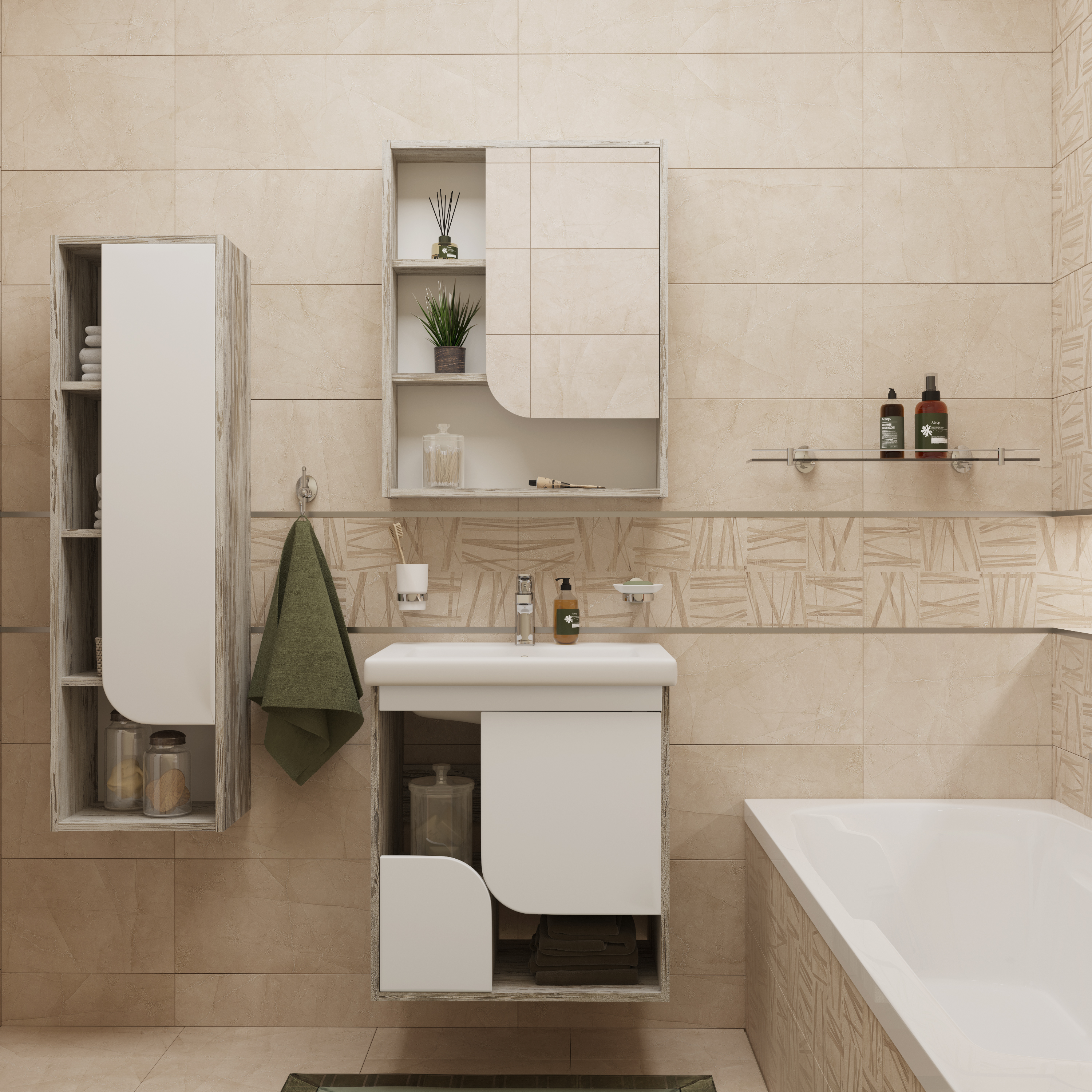 Мебель для ванной DIWO Самара 60 дуб скандинавский 462081 - 0