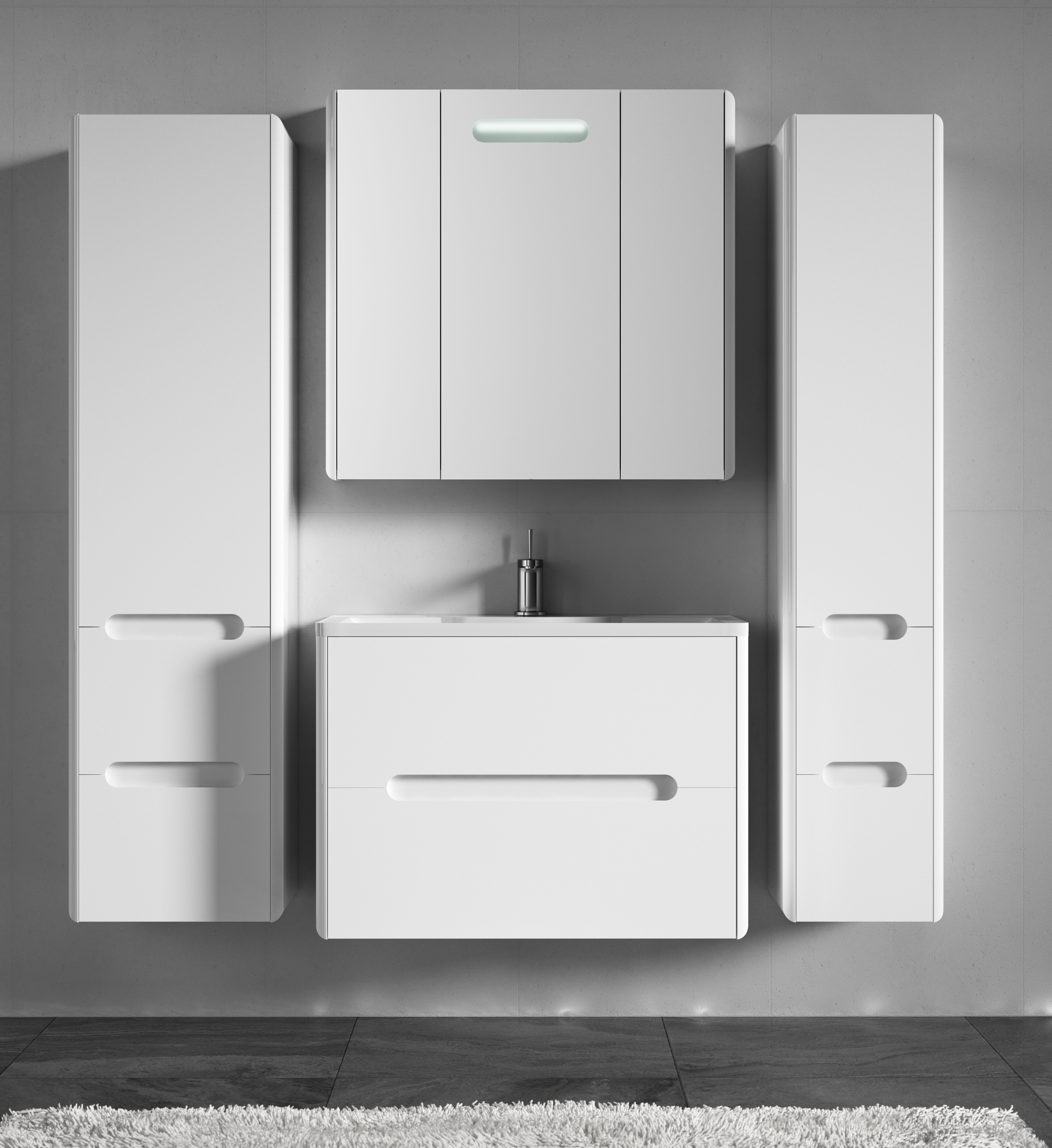 Тумба для комплекта Vod-Ok Флорена 80, белая 2545 - 1