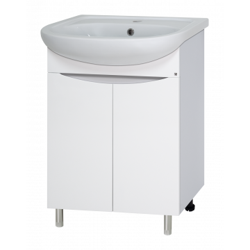 Тумба под раковину Misty Смайл 60 белая глянцевая Э-Сма01060-031Пр - 0