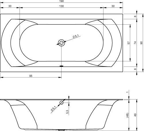 Акриловая ванна Riho Linares 190 B143001005 - 1