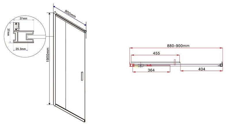 Душевой уголок Vincea Garda 120х90 хром стекло рифленое VSS-1G9012CH - 2
