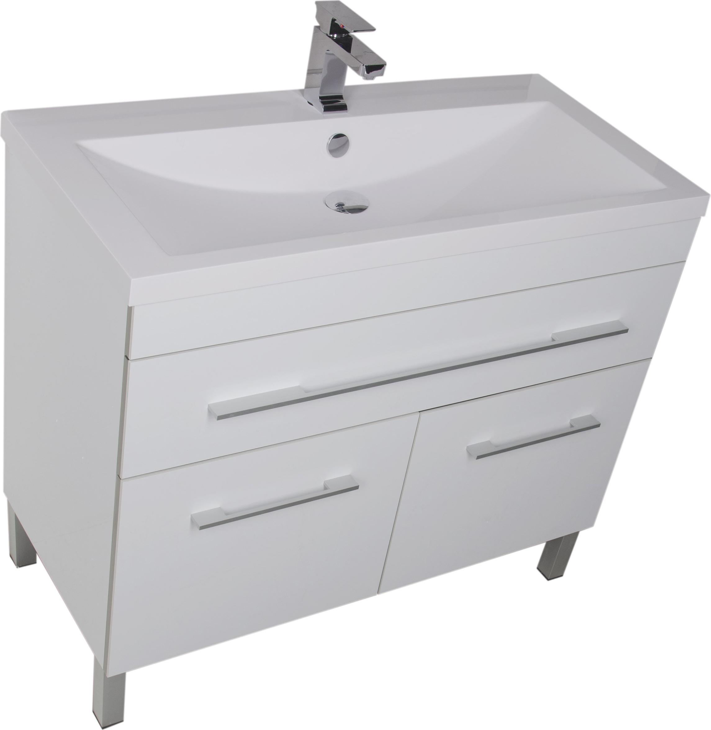 Тумба с раковиной Aquanet Верона 100 белая, 1 ящик, 2 двери 182710 - 6