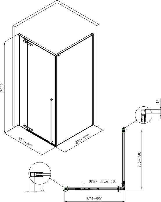 Душевой уголок Allen Brau Fantasy 3.11001-00 90х90 - 9