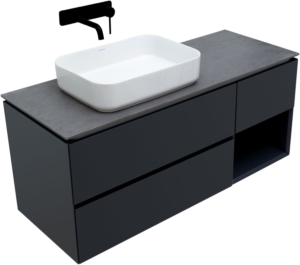 Тумба под раковину Allen Brau Infinity 120 L черный матовый 1.21005.AM - 2