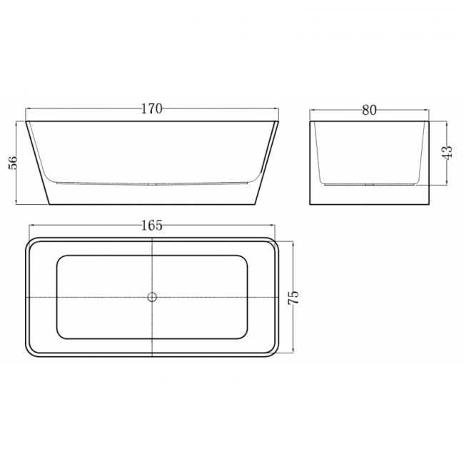 Акриловая ванна Esbano Vienna 170х80 белый  ESVAVIEN - 1