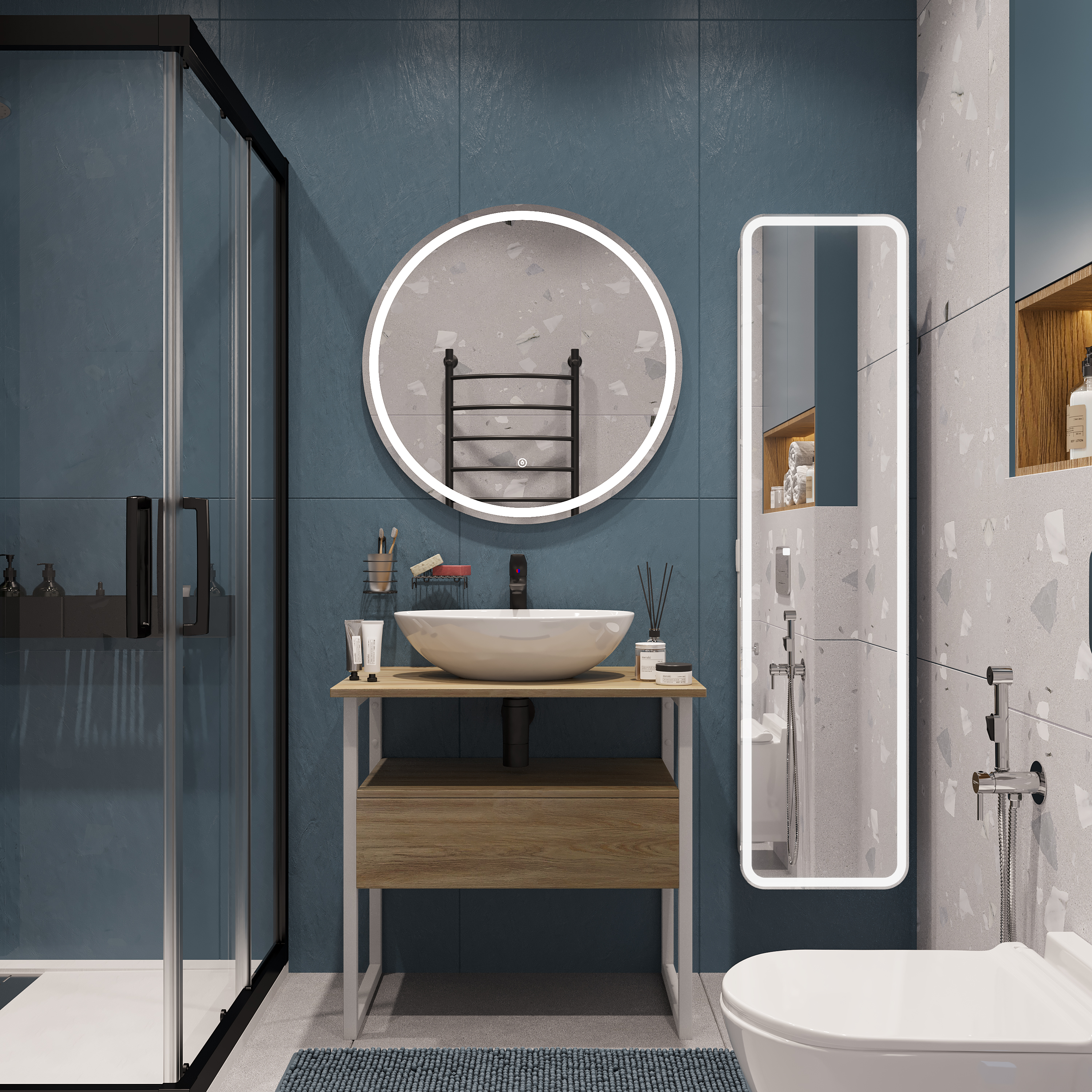 Мебель для ванной DIWO Элиста 80 светлое дерево с раковиной Moduo 55 Leaf 568036 - 0