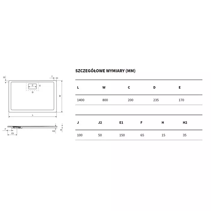 Поддон для душа EXCELLENT Lavano 140x80 бежевый BREX.1103.140.080.CAN - 2
