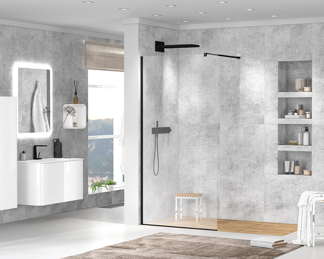 Душевая перегородка Cezares Liberta-L-1-115-C-NERO - 1
