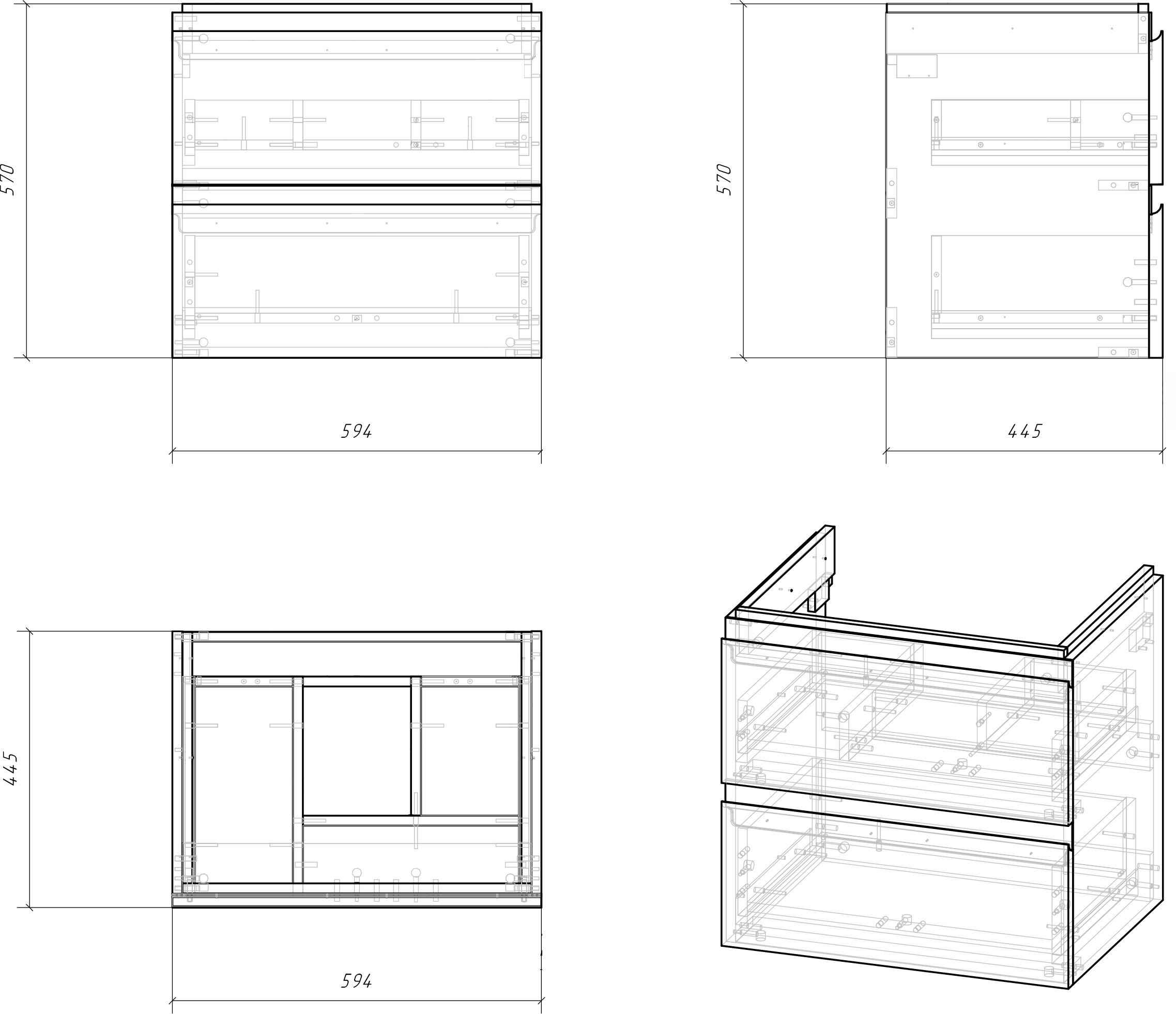 Тумба с раковиной Cersanit Moduo 60 - 3