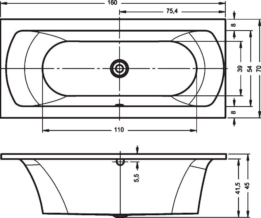 Акриловая ванна Riho Lima 160 R B050001005 - 1