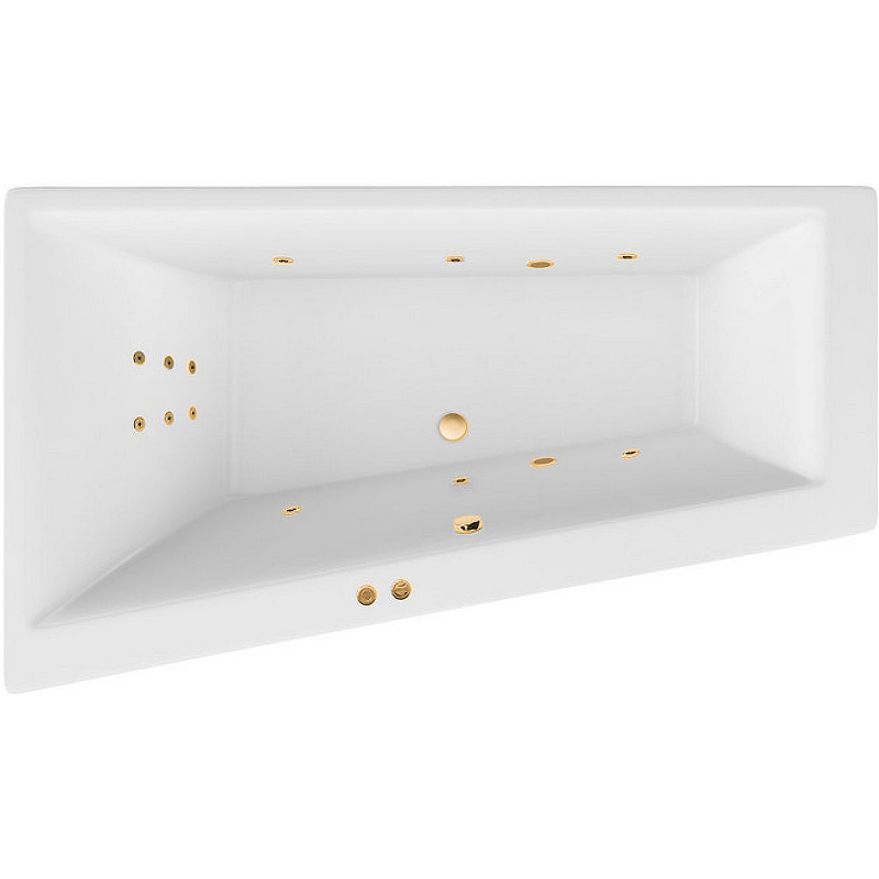 Акриловая ванна Excellent Sfera 170х100 левая белая золото с гидромассажем WAEX.SFL17.LINE.GL - 0