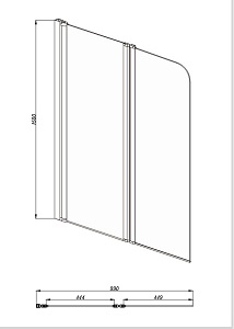 Шторка на ванну Акватек AQ DEL SBA 10015CH 100х150 см - 2