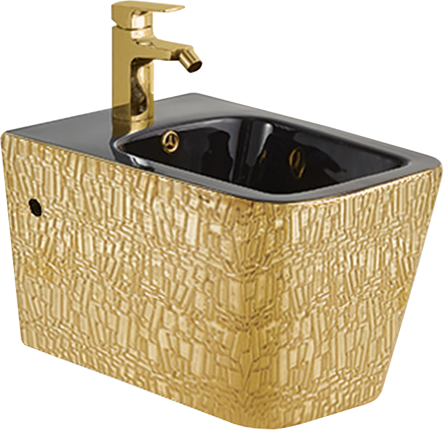 Биде подвесное Vincea Q-Line VB1-12G1B золотое, черное - 1