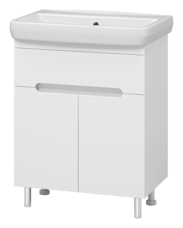 Тумба с раковиной Misty Байкал 65 белая глянцевая УТ000013699 - 0