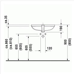 Раковина Duravit D-Code 0338560000 встраиваемая - 2