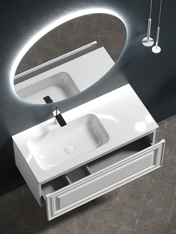 Тумба под раковину Sancos Very 99х40 левая белая VR100LW - 2