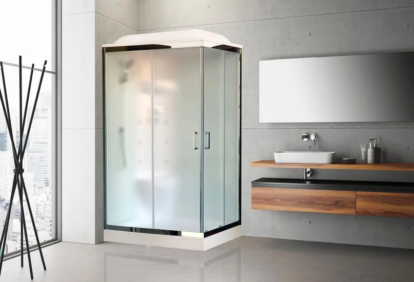 Душевая кабина Royal Bath 120x80 L стекло матовое задняя стенка белая с гидромассажем RB8120HP7-WC-CH-L - 1