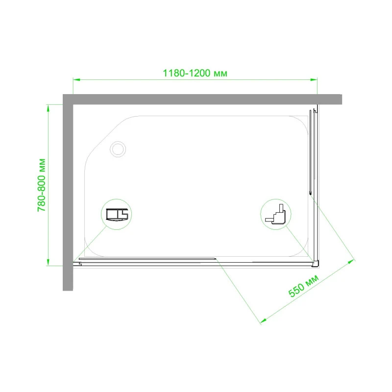 Душевой уголок Royal Bath 120х80 хром стекло прозрачное RB8120HPD-T-CH - 2