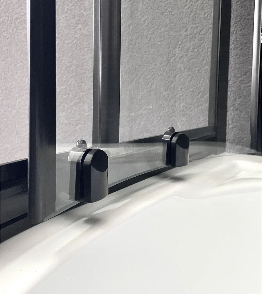 Душевой уголок Royal Bath ВК 100х100 с поддоном профиль черный стекло прозрачное RB100BK-T-BL - 2