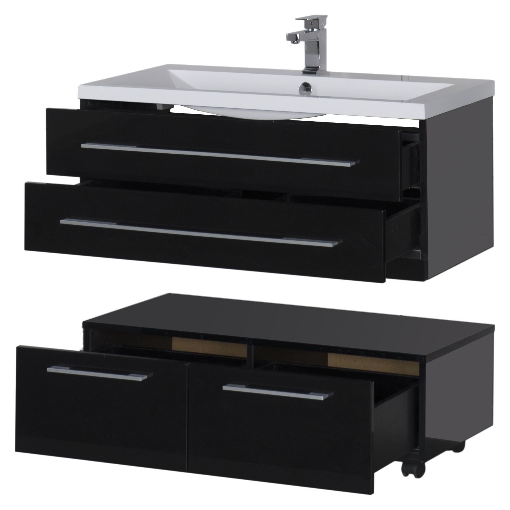 Тумба Aquanet Нота 100 подкатная, черная 170734 - 9