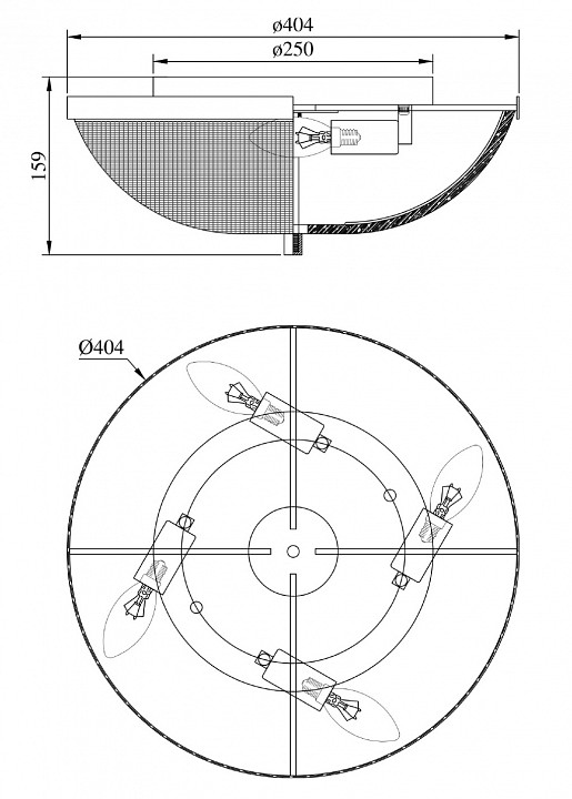 Накладной светильник Maytoni Coupe C046CL-04G - 1