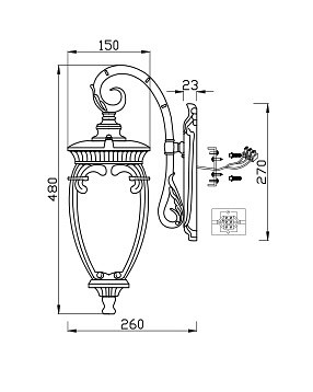 Уличный настенный светильник Maytoni Fleur O414WL-01GB - 1