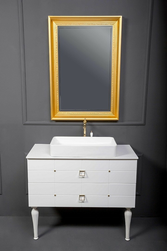 Тумба под раковину Armadi Art Vallessi Avangarde Piazza 80 белый - золото 841-080-WG - 3