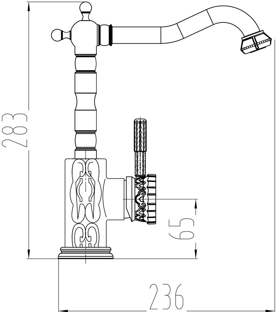 Смеситель Milacio Villena MC.509.BBR для кухонной мойки - 1
