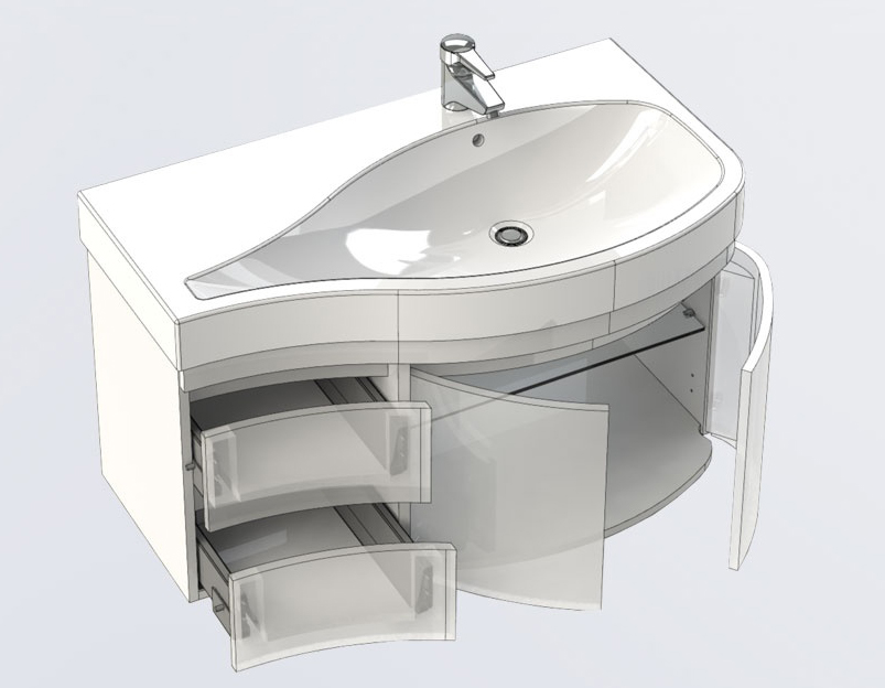 Тумба для комплекта Aquanet Сопрано 2-95 белая R 169633 - 8