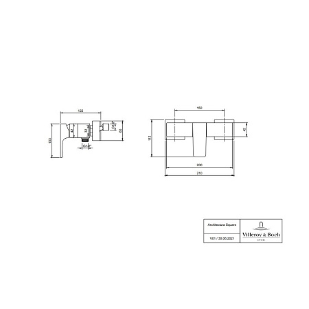 Смеситель для душа Villeroy&Boch Architectura Square золото TVS12500100076 - 1